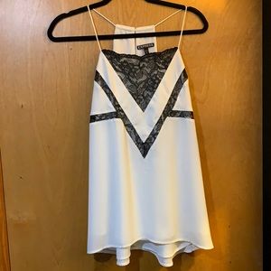 Express Medium Black & White Lace Cami